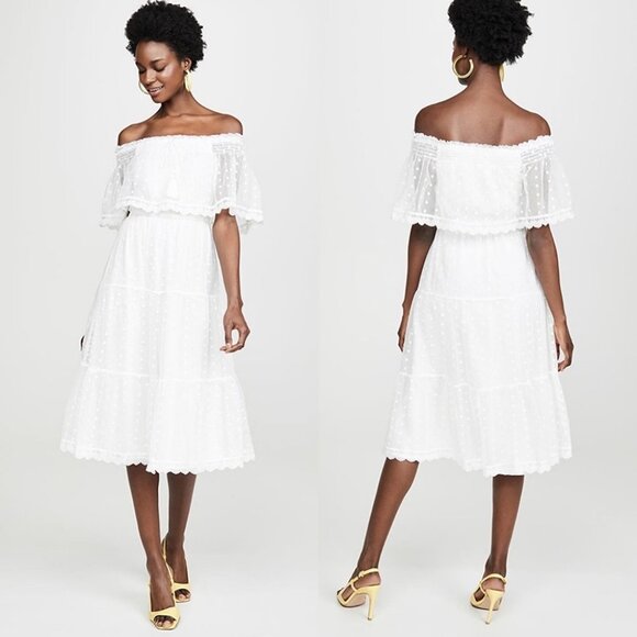 New Cupcakes Cashmere Contessa White Dress Size XS Midi Marshmallow Shopbop Boho - Picture 3 of 12